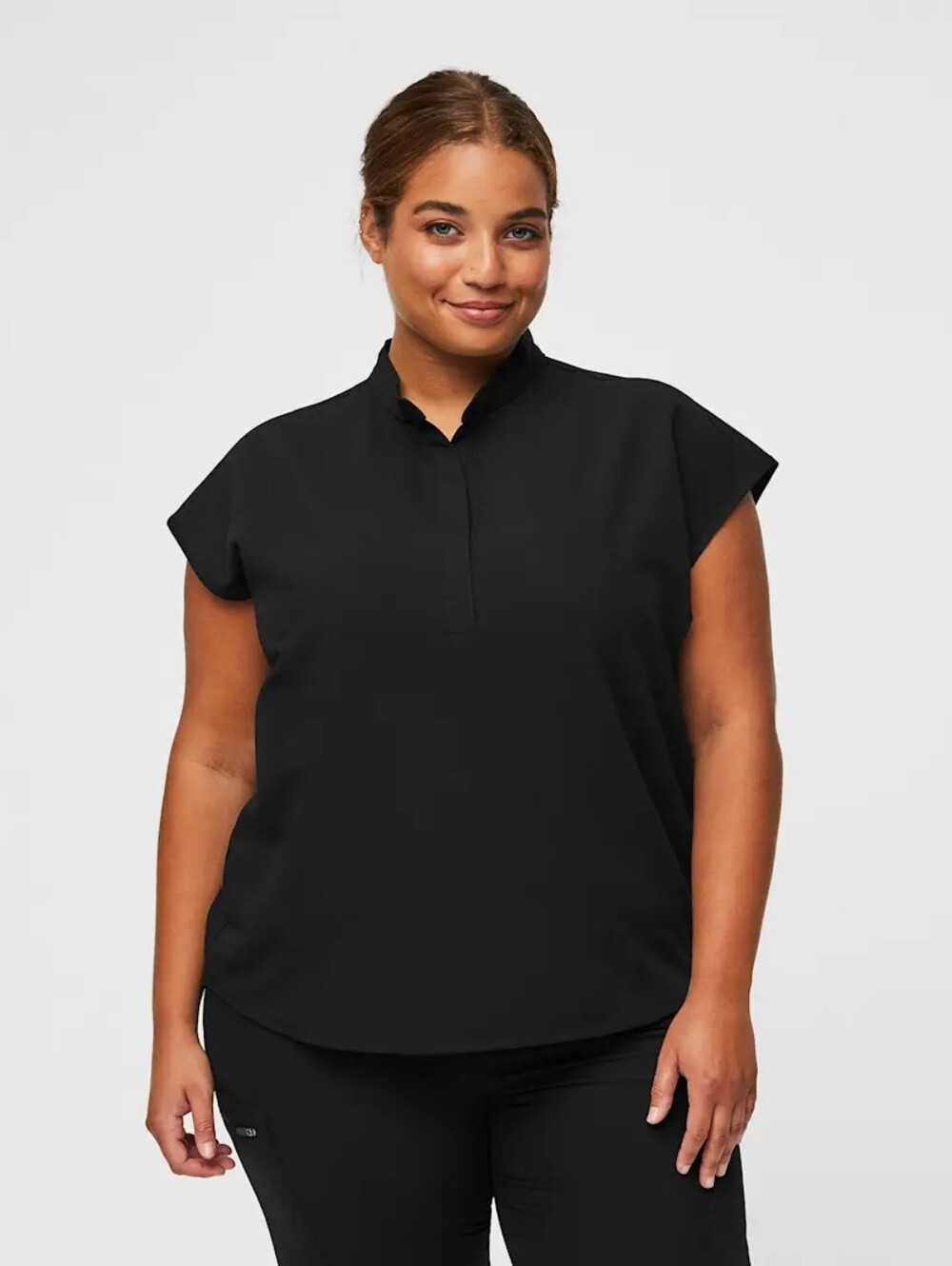 FIGS Rafaela Oversized Scrub Top Black